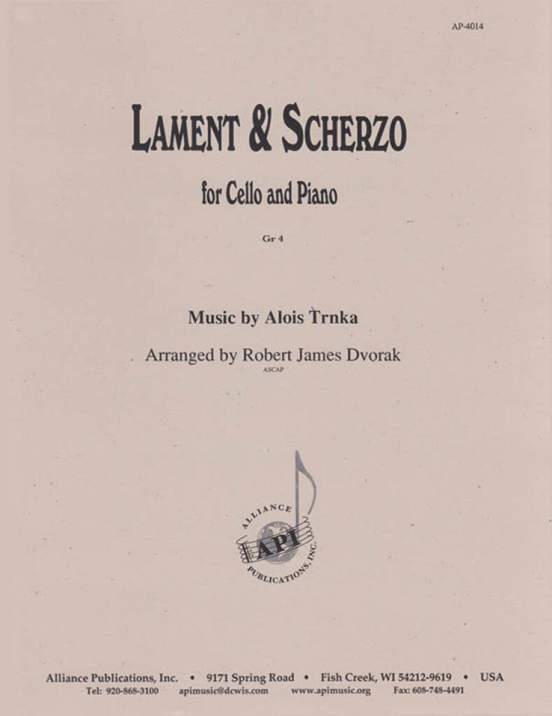 Lament & Scherzo - Cello-pno